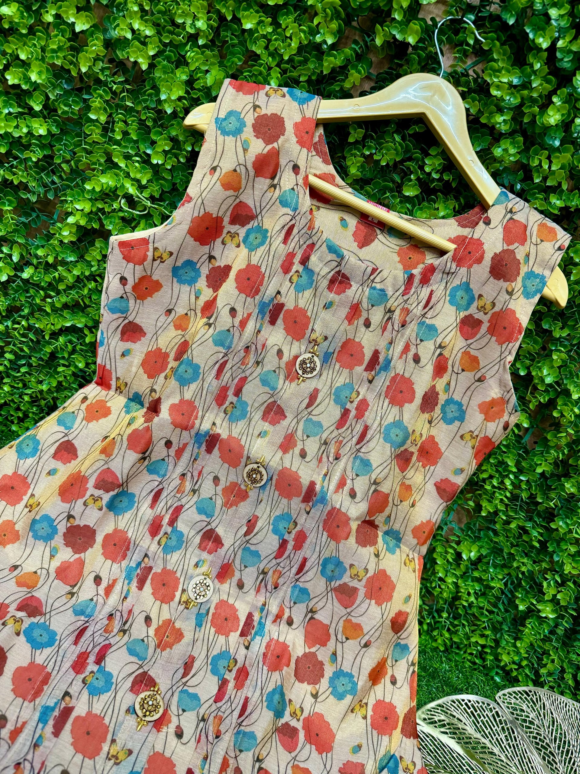 A LINE TISSUE KURTI